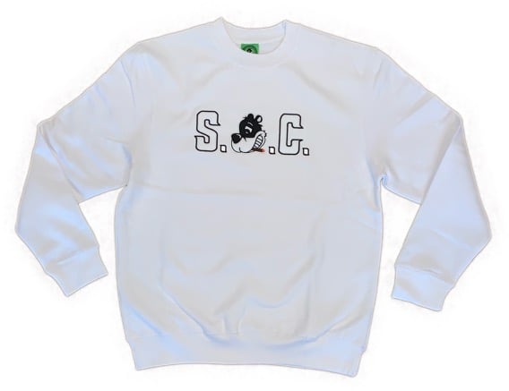 Image of Loudlife Louie Crewneck White (Appliqué logo)