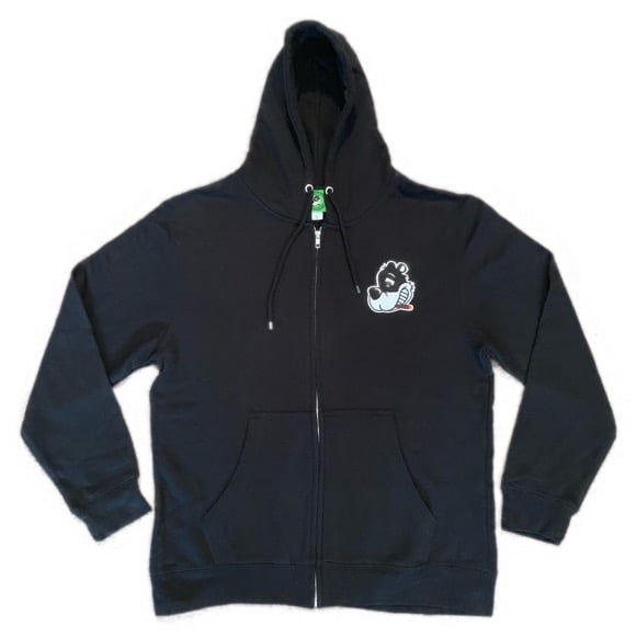 Image of Loudlife Louie Zipup hoodie black (Appliqué logo)