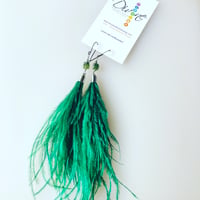 Image 1 of Green Feather with faceted cubed Vesuvianite