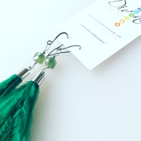 Image 3 of Green Feather with faceted cubed Vesuvianite