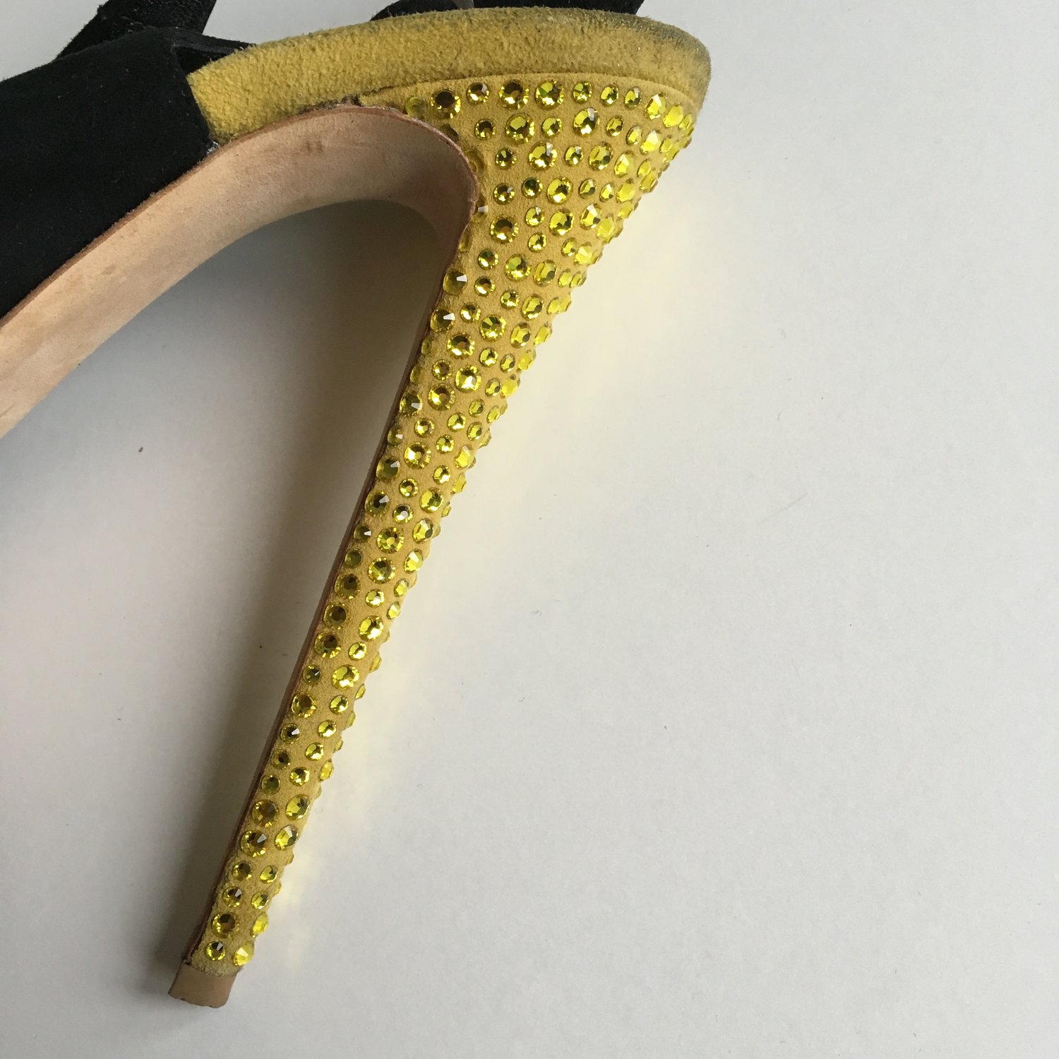 Image of GIUSEPPE ZANOTTI CRYSTAL PEEP-TOE PLATFORM SLINGBACKS (SIZE 40)