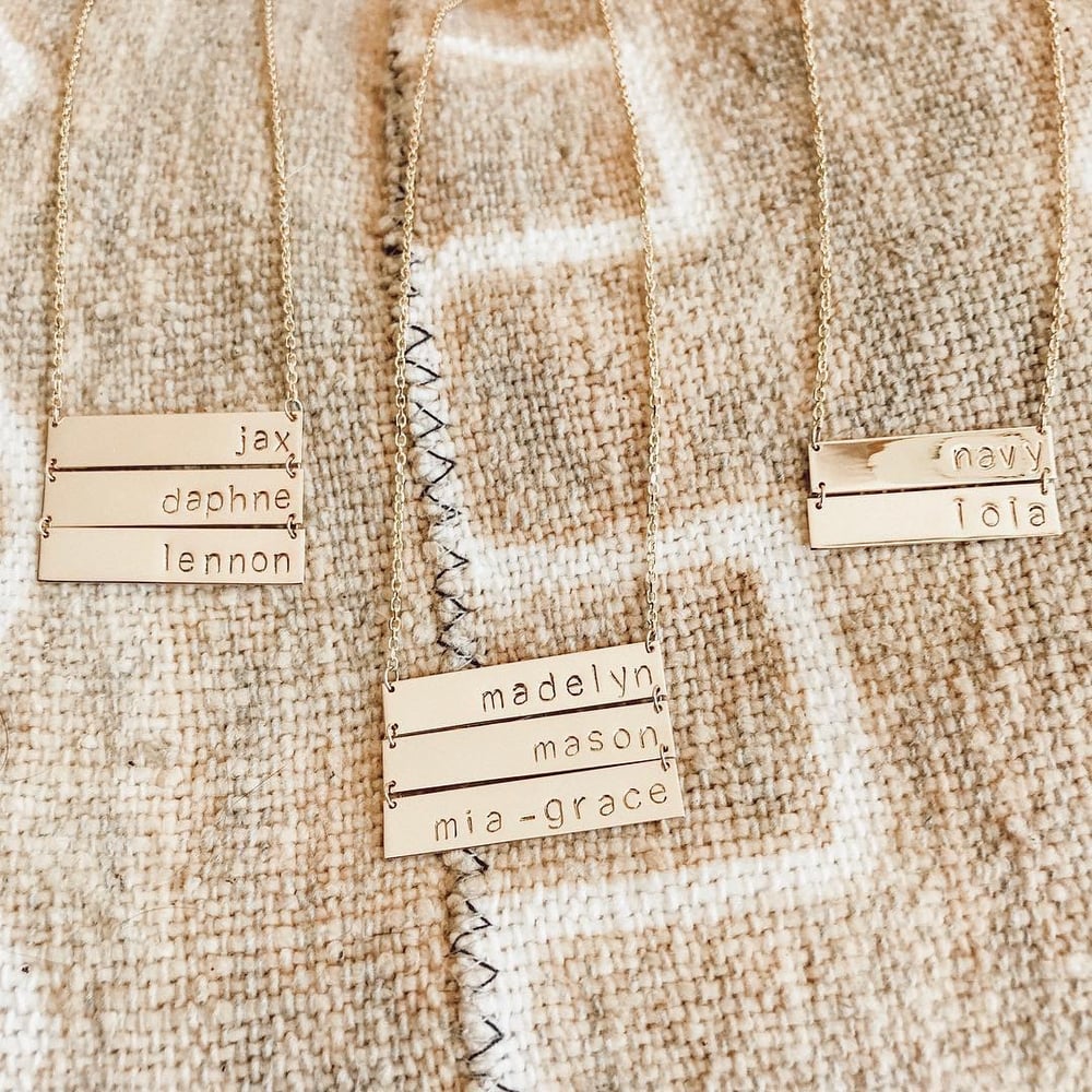 Image of Name Plate Necklace 14k (up to four plates)