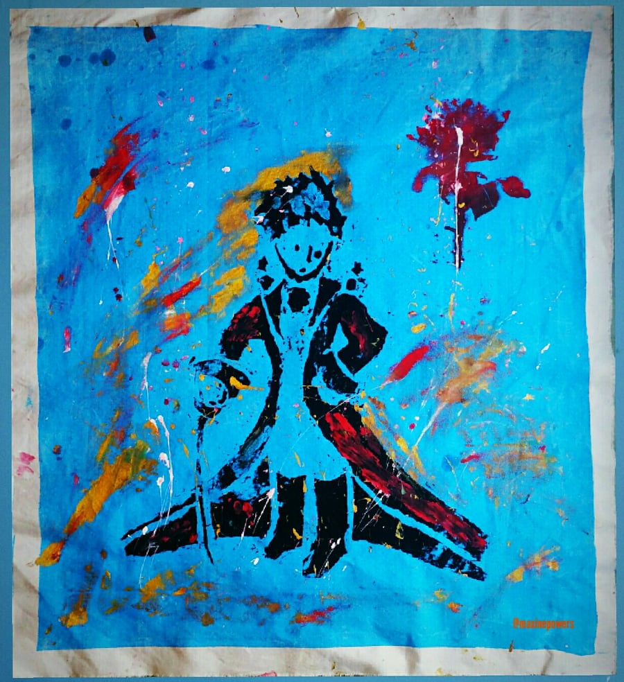 Image of "Little Prince." Multiple silkscreens on Canvas.