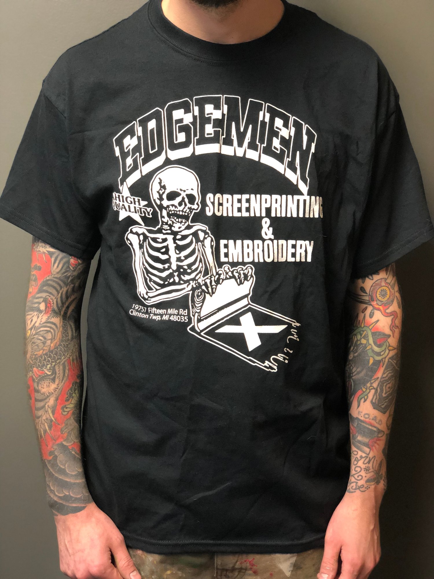 Edgemen Printing Skeleton Shirt