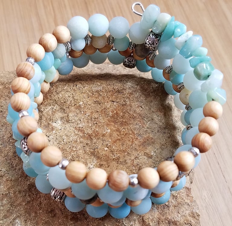 Spring Statement Bracelet in Aqua Image 4