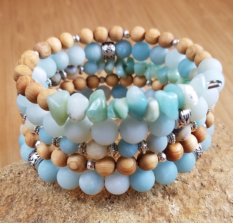 Spring Statement Bracelet in Aqua Image 3
