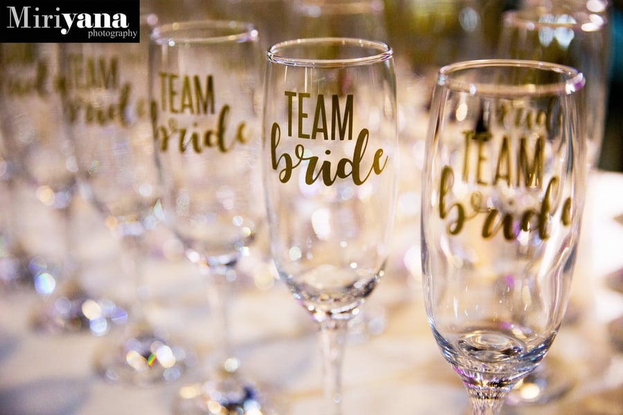 Image of Personalised Champagne Flutes (Non Glitter)