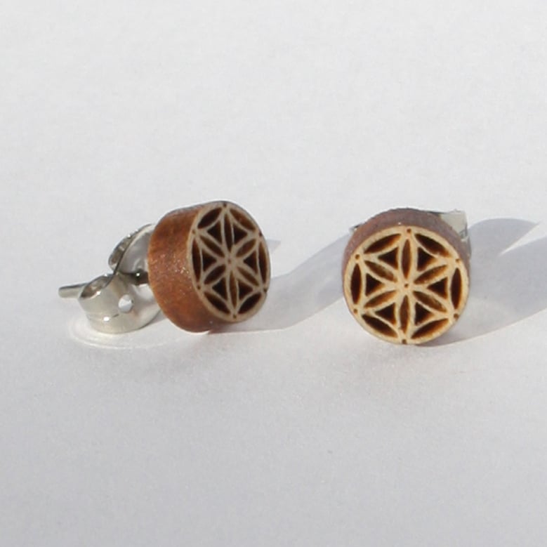 Image of Flower of Life Stud Earrings