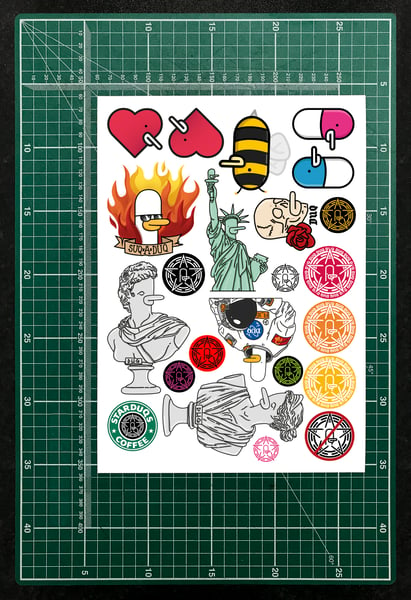 Image of As Many Stickers As I Could Fit On An A4 Sheet