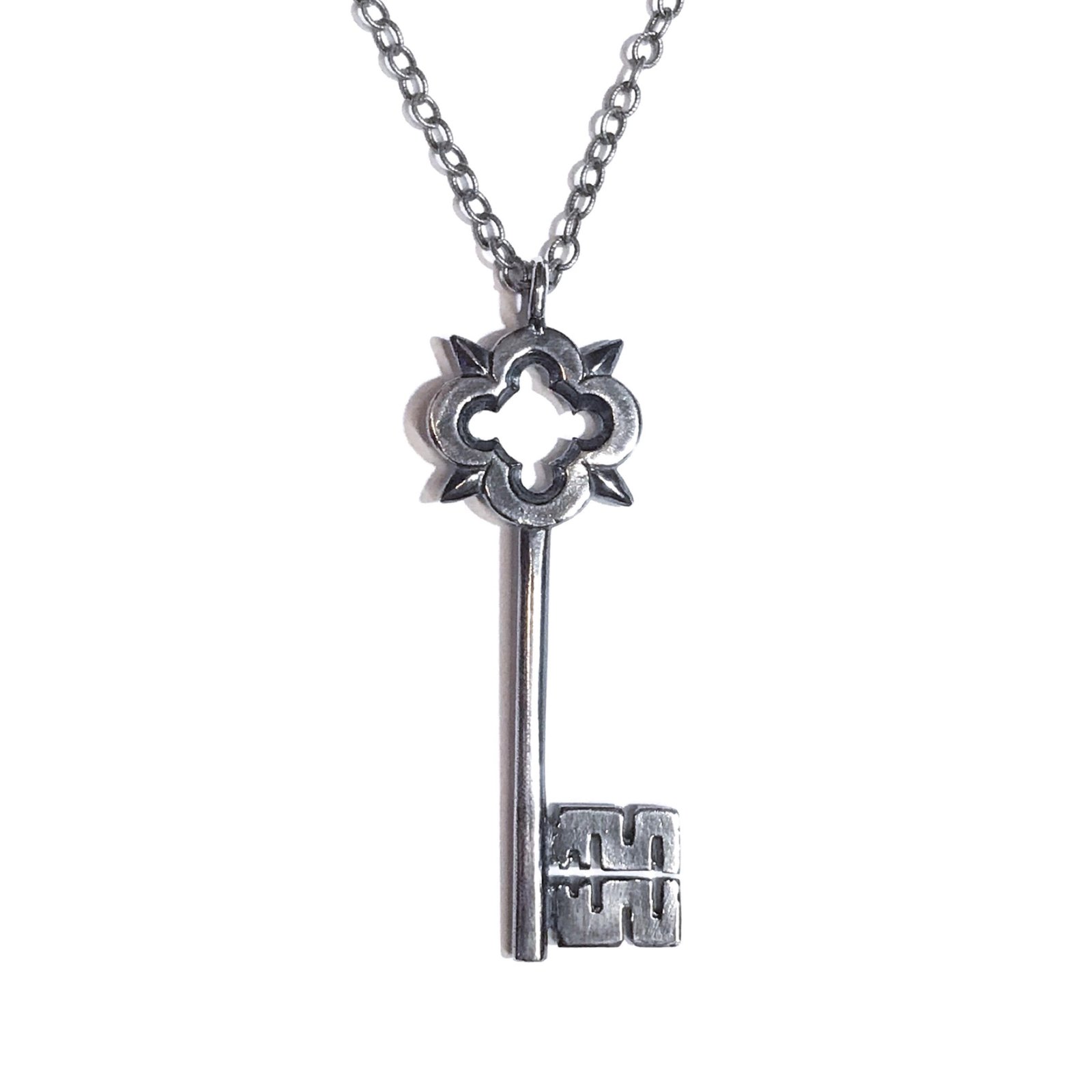 sterling silver skeleton key necklace