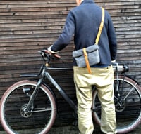 Image 1 of Satchel in waxed canvas / small messenger bag / Musette / handle bar bag