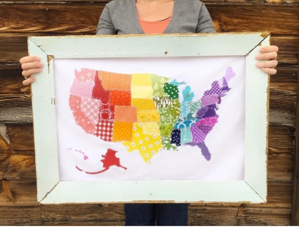 Image of Rainbow USA Scrap Map