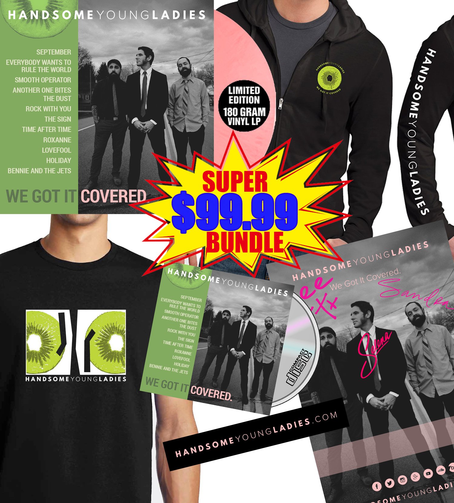 Image of SUPER BUNDLE: XL ONLY (Signed 11x17 Poster + 180 Gram Vinyl LP + CD + Hoodie + T-Shirt + Sticker)