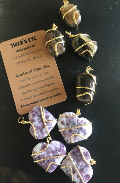 Image of Gold Wrapped (Lepidolite & Tigers Eye) 
