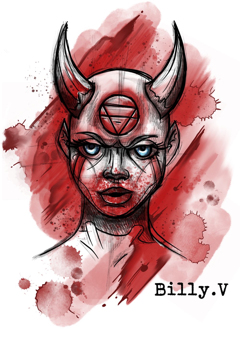 Image of Blood demoness A4 Print