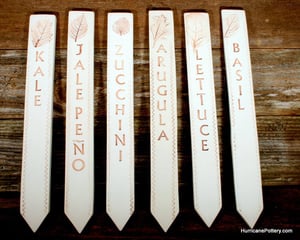 Image of Set of 8 Tall Ceramic Herb Garden Markers