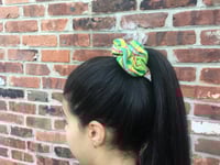 Large Green Plaid Cotton Scrunchie