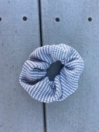 Gray & White Striped Cotton Scrunchie