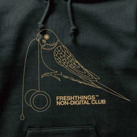 Image 2 of YOYO BIRD HEAVYWEIGHT HOODED SWEATSHIRT / Black x Tan