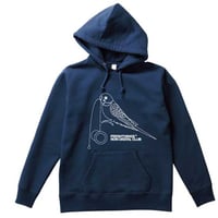 Image 1 of YOYO BIRD HEAVYWEIGHT HOODED SWEATSHIRT / Navy x White