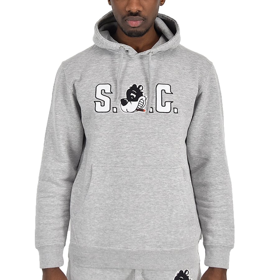 Image of Loudlife Louie Pullover hoodie  Heather grey (Appliqué logo)