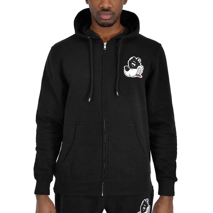 Image of Loudlife Louie Zipup hoodie black (Appliqué logo)