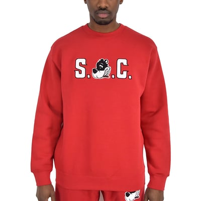 Image of Loudlife Louie Crewneck Red (Appliqué logo)