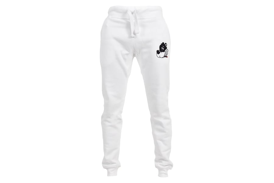 Image of Loudlife Louie joggers-White (Appliqué logo)