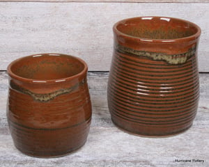 Image of Hand Thrown Ceramic Kitchen Crockery. Stoneware Cooking Utensil Holder. Organizer