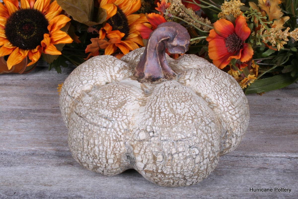 Image of Fall Ceramic Sculpted Pumpkin -Made to Order- for your Thanksgiving Centerpiece