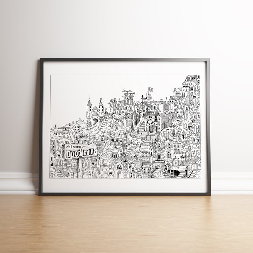 Welcome To Doodleville Art Print For Kids