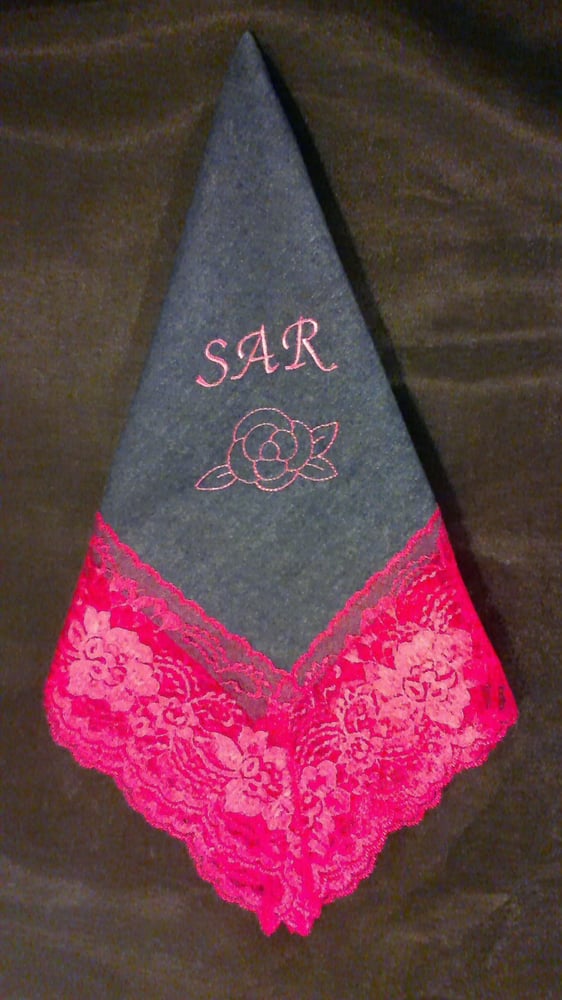 Image of MONOGRAMMED  DENIM HANKIE