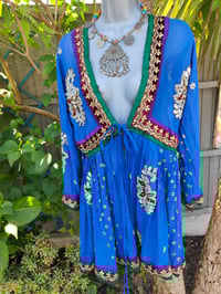 Image 3 of Mykonos Glitter wrap dress - blue 6-10