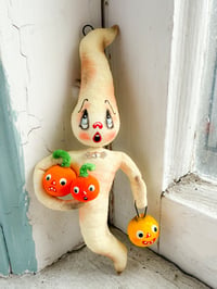 Image 1 of Large Ghost with Pumpkins and Jack O' Lantern