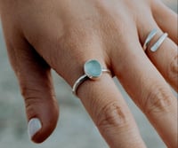 Image 1 of Baby Blue Sea Glass Ring - Size T