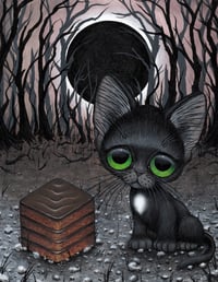 Black Cat Chocolate Cake Art Print