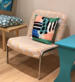 Image of Mod Squares Cushion Cover in Fleur Blue