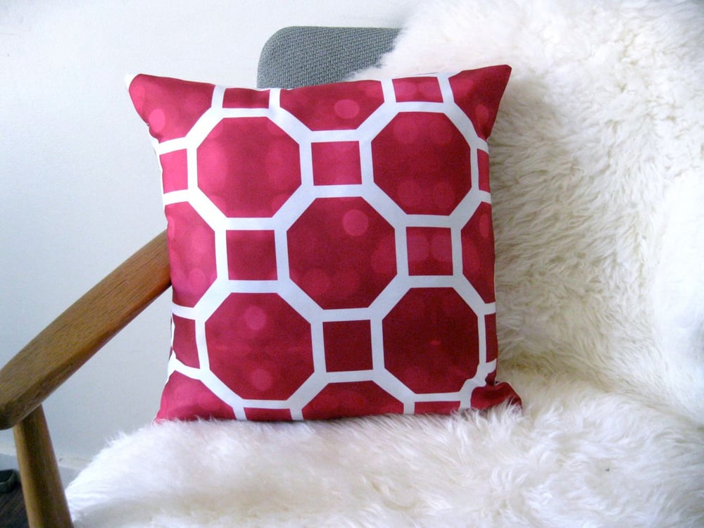 Image of Octagon Hot Pink Cushion