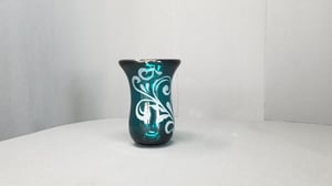 Image of Silver green vase with floral motif