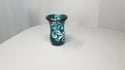 Silver green vase with floral motif