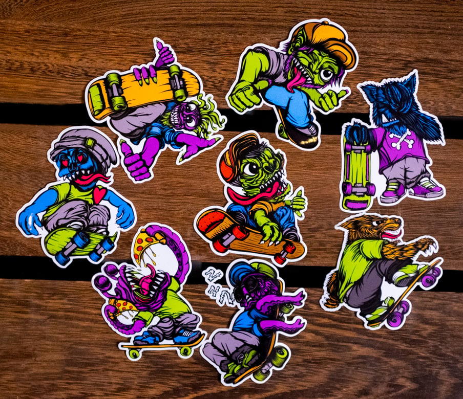 Image of Monster Skate Sticker Pack (8-stickers)