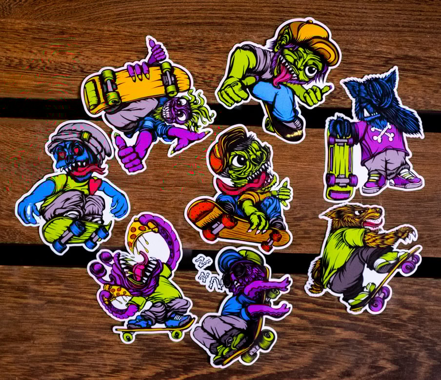 Image of Monster Skate Sticker Pack (8-stickers)