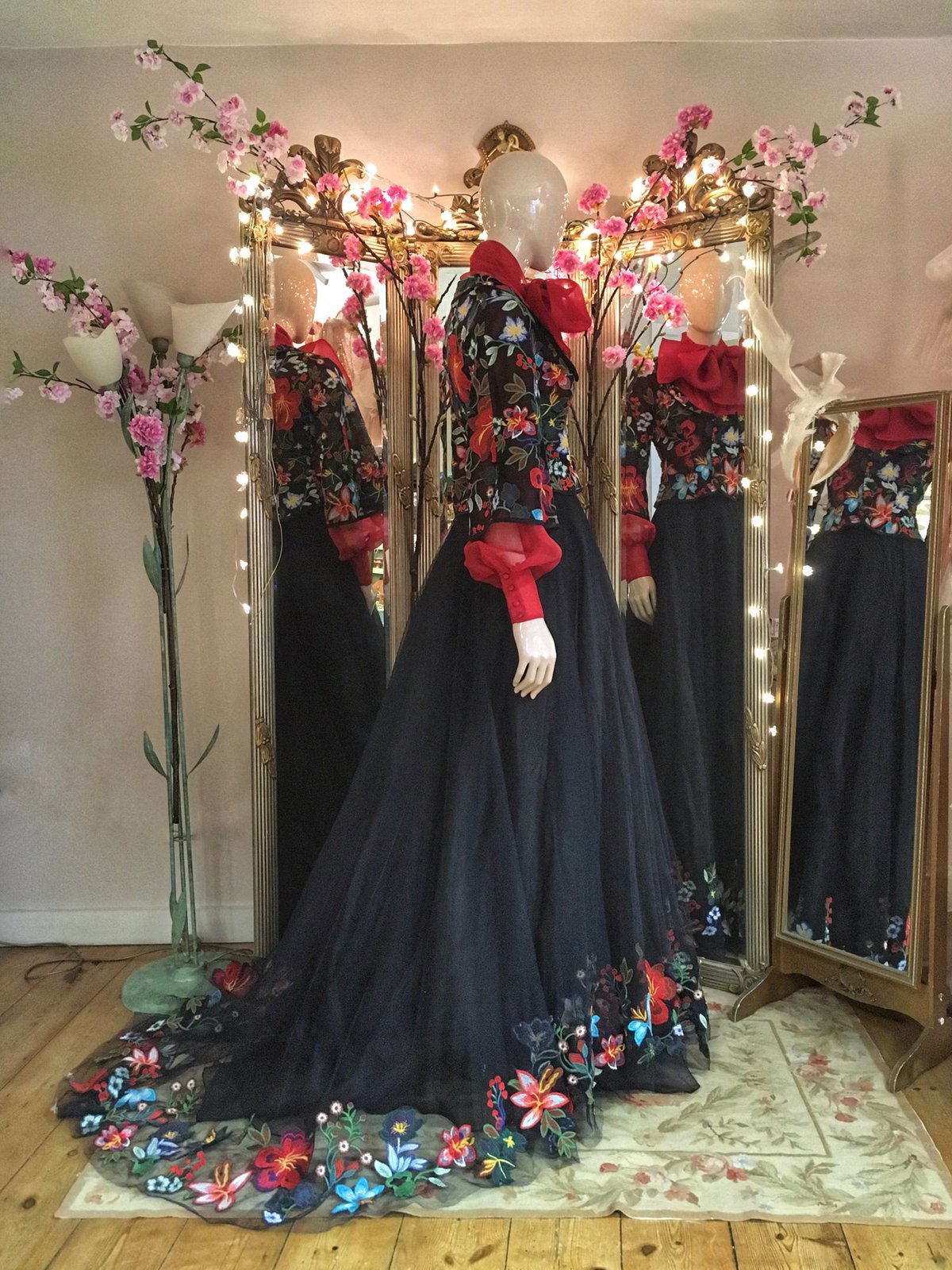 SAMPLE SALE vibrant embroidered flower Mariachi ballgown skirt