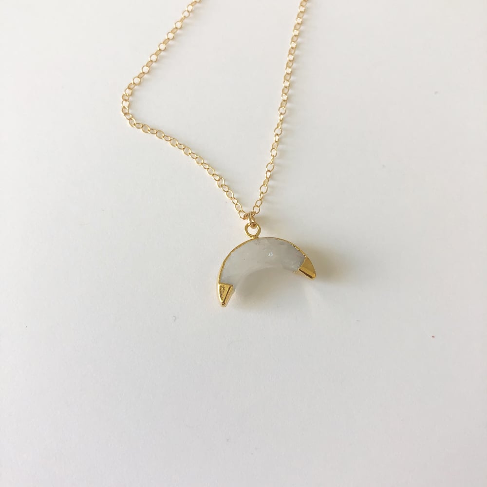 Image of Gold filled Quartz Crescent 