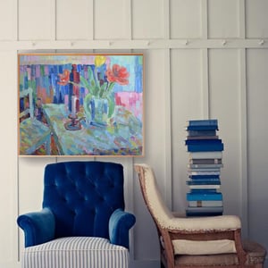 Image of 1979, Large Still Life, 'Red and Yellow Tulips.'