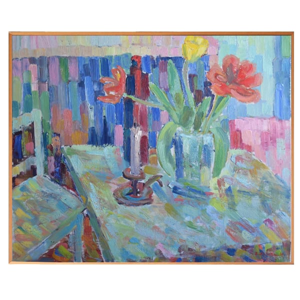 Image of 1979, Large Still Life, 'Red and Yellow Tulips.'