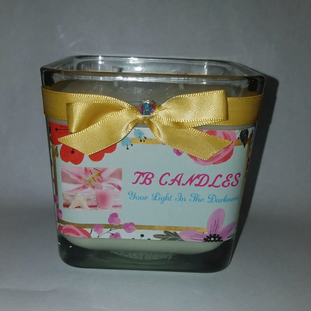 SQUARE GLASS JAR CANDLE - 12oz (NO COVER) | TB CANDLES