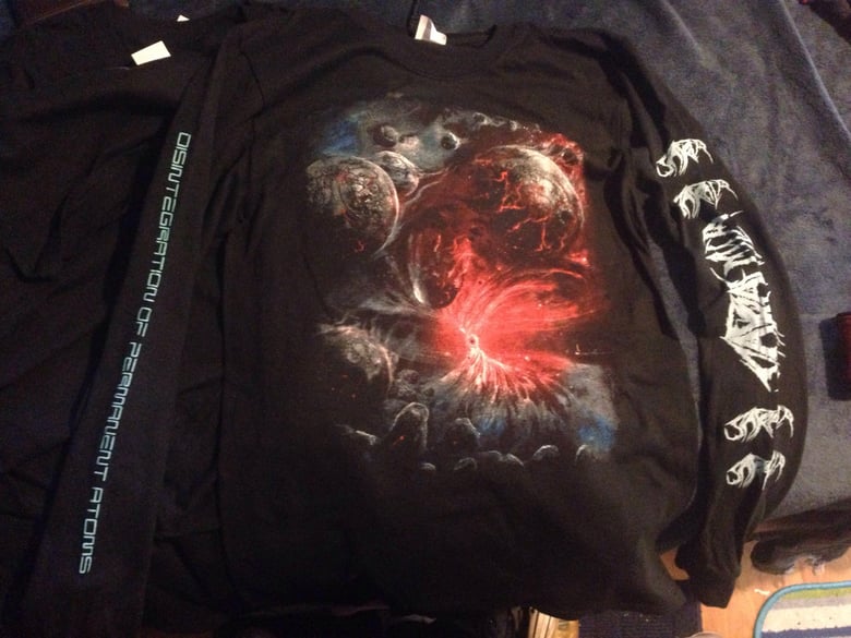 Image of "Disintegration of Permanent Atoms" T-Shirt With album artwork designed by Rudi "Gorging Suicide"