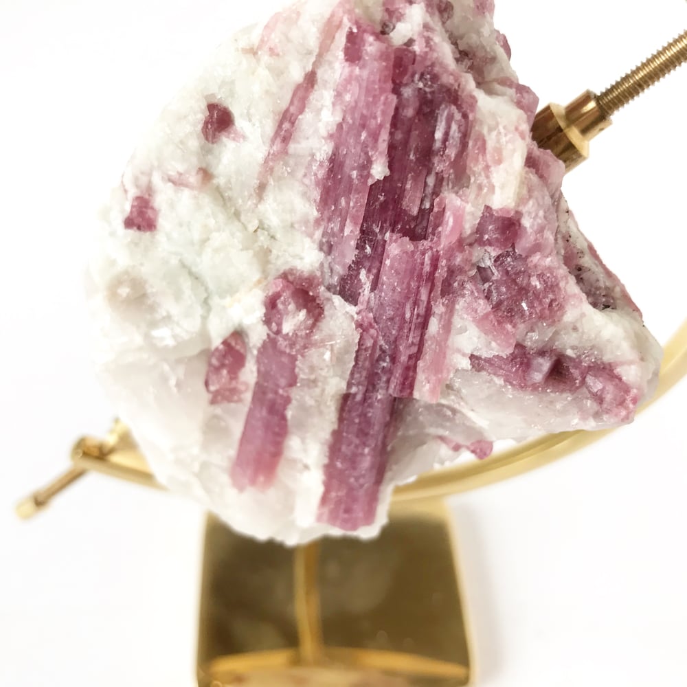Image of Pink Tourmaline no.04 Aphrodite Collection Brass Pairing