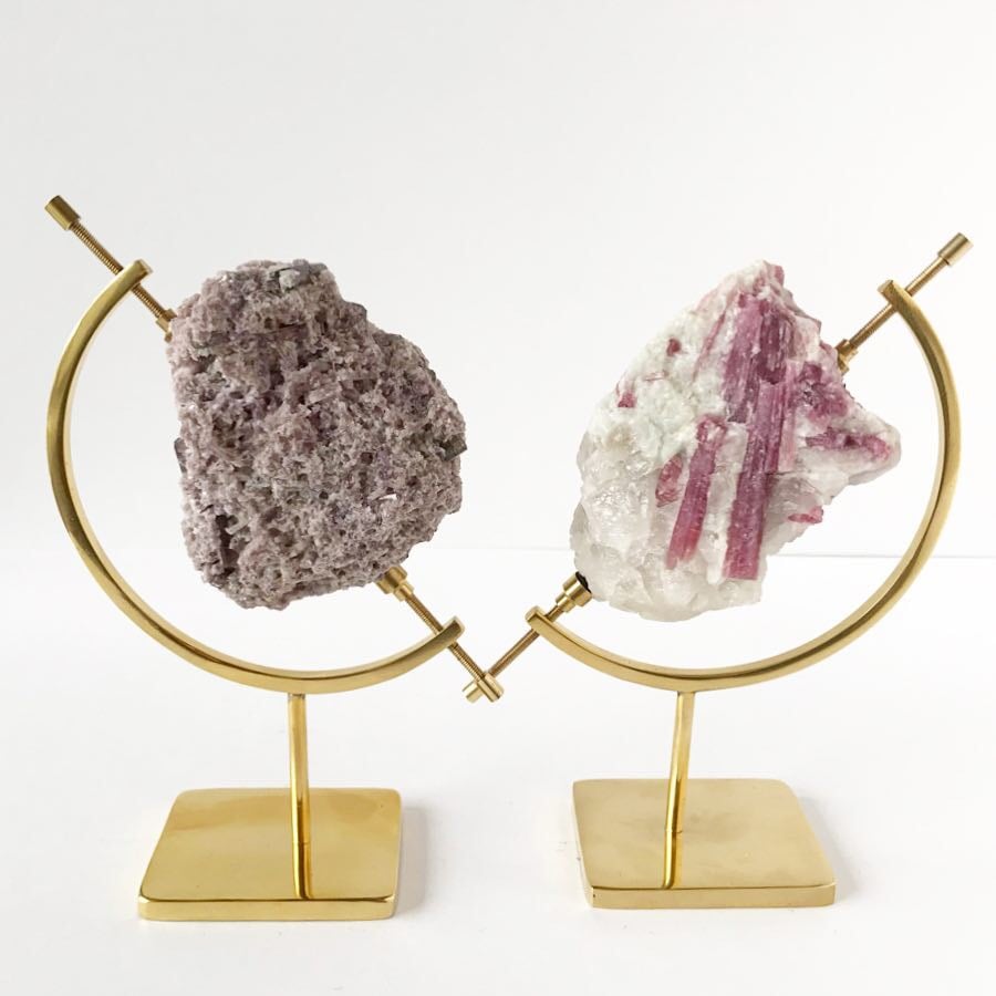 Image of Pink Tourmaline no.04 Aphrodite Collection Brass Pairing